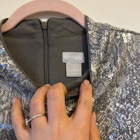 Chico’s sequin blouse size 1 US M - Picture 3 of 5